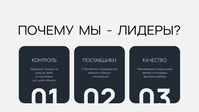 Слайд «Почему мы — лидеры?»